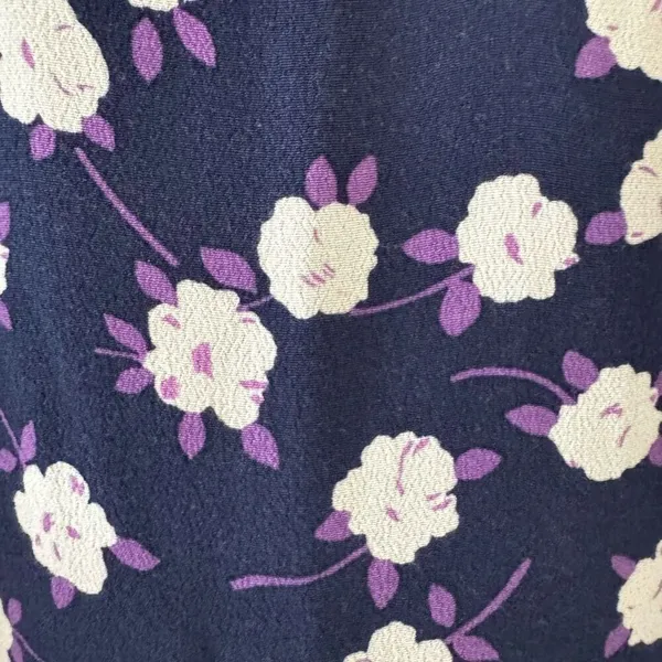 J Crew Dress Womens Purple Navy Scattered Peony Floral Tie Neck Tiered SZ M - Image 14