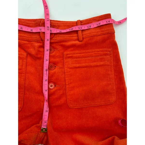 Apiece apart Marston High-Rise‎ Cropped Flare Pants Orange corduroy Sz 4 - Image 4