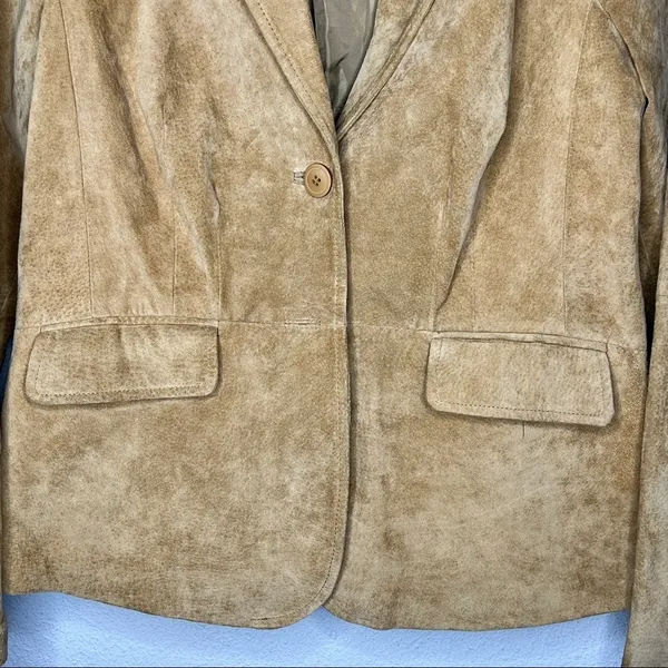 Liz & Co.‎ Suede Blazer Tan Size L - Image 4