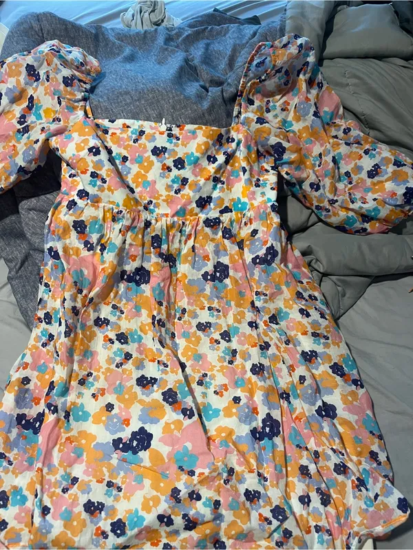 Amanda Uprichard Darling‎ Puff Sleeve Floral Mini Dress M Madagascar Print - Image 11