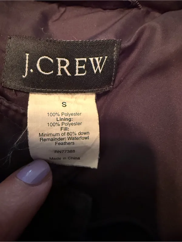 J.Crew Puffer And Waterfowl Down Vest Jacket Womens S Small Black Zip Button - Image 5