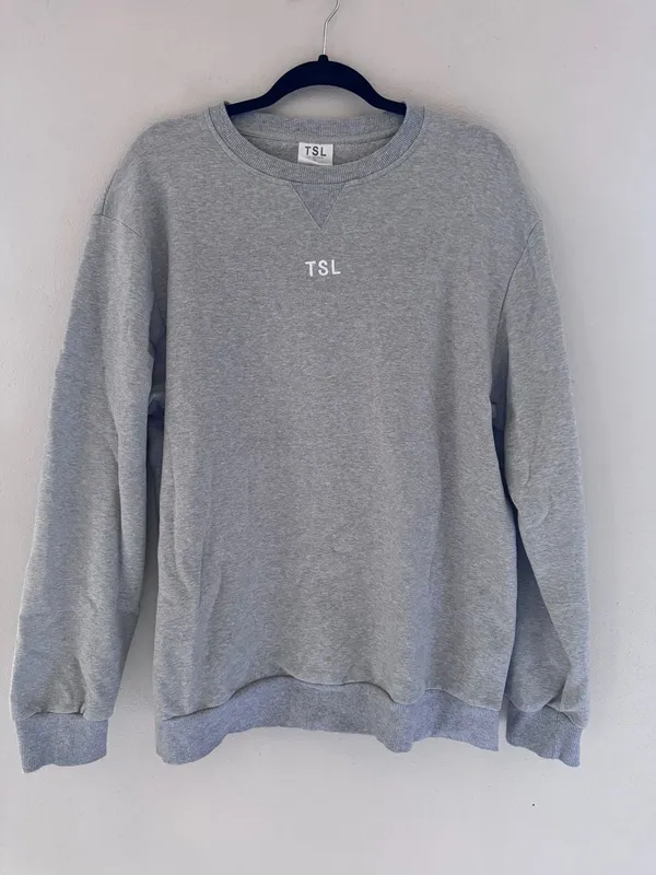 TSL (The Self Love) Collection HeatherGrey Embroidered Crewneck Sweatshirt Sz XL - Image 2