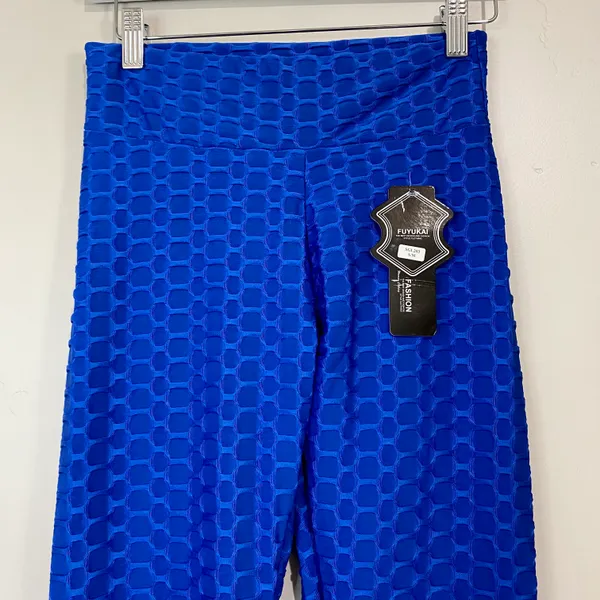 Women’s Butt Lifting Yoga Activewear Pants Leggings Blue NWT TikTok Leggings - Image 2