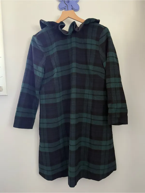 Tuckernuck Medium Blackwatch Daphne Dress Plaid Green Wool Holiday Christmas - Image 3