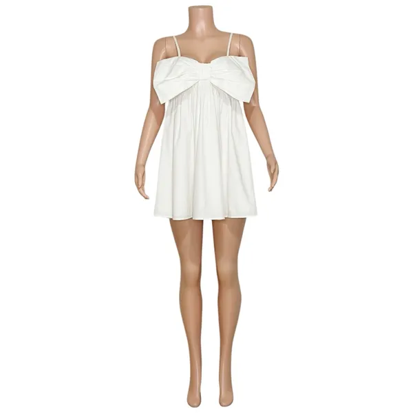 LOVERS + FRIENDS Somerset Bow Mini Dress, White, Small - Image 5