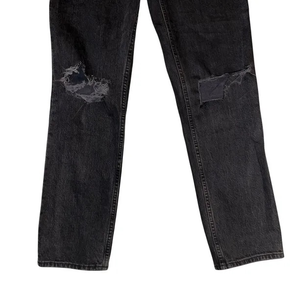 Abercrombie & Fitch The 90's Straight Ultra High Rise Distressed Denim Jean - Image 6