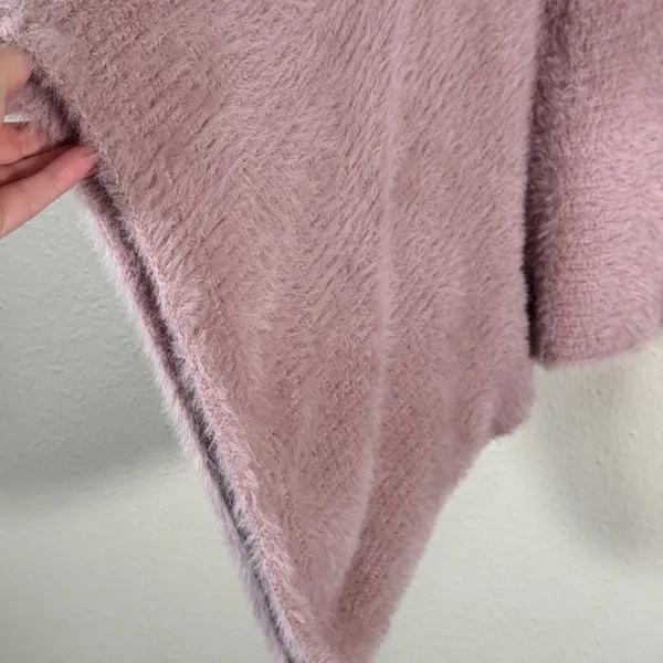 Mer Sea Pink Fuzzy Oversized Sweater Womens S/M Cozycore Slouchy Luxury Soft - Image 10
