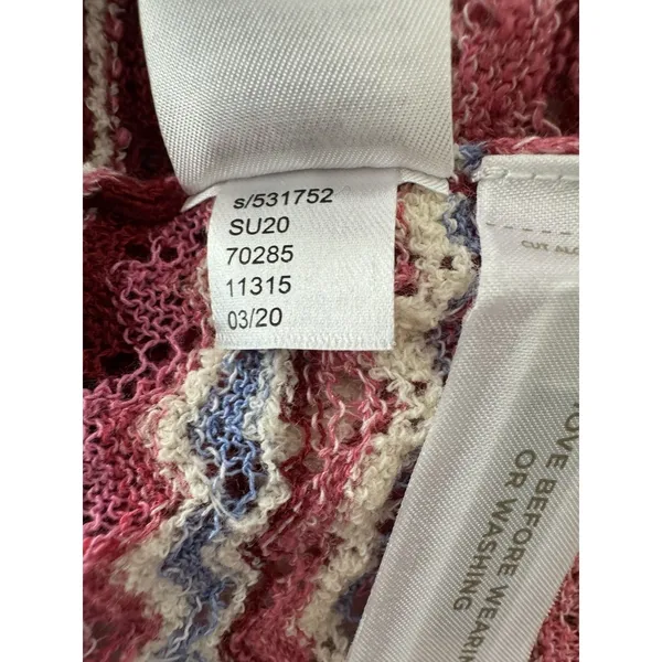 Loft Chevron Pullover Sweater Knit Women L Multi Pink Lightweight Summer Top - Image 6