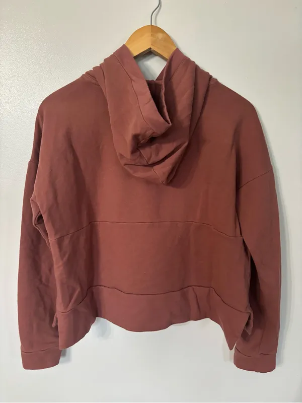 Women's FLX Cropped Pullover Hoodie Brown Size M - Image 3