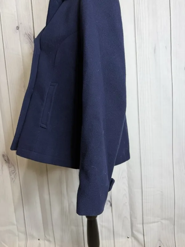 Crown & Ivy Double Breasted Navy Blue Pea Coat Pockets Women’s Sz M - Image 13