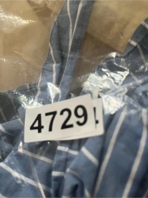 American Eagle Blue White Stripe Poplin Peplum Top Small 100% Cotton Coastal - Image 7