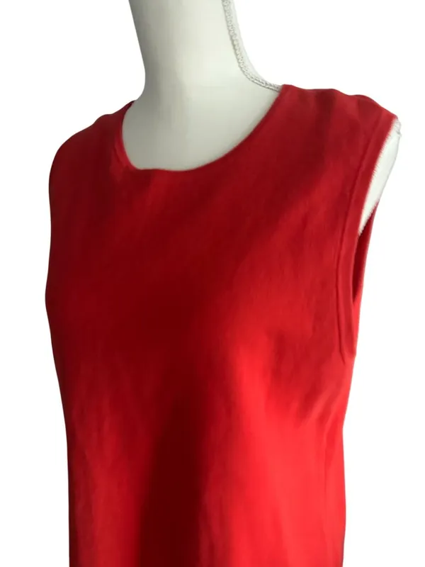 LAUREN RALPH LAUREN Orange Knit Back Zip Tank Top Size Large - Image 4