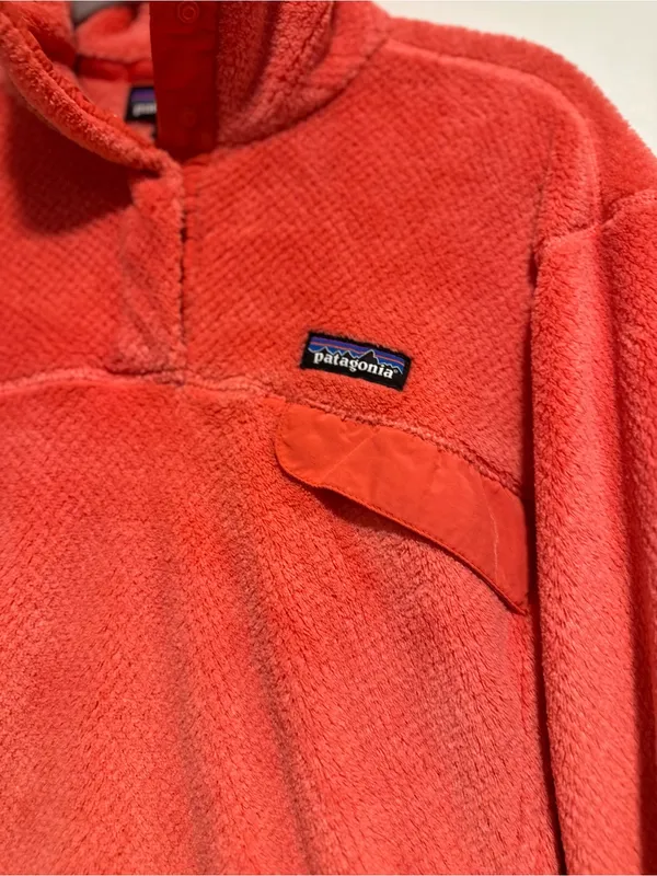 Patagonia Re-Tool Snap-T Sz:XL Pullover coral Polartec fleece chest pocket Soft. - Image 9