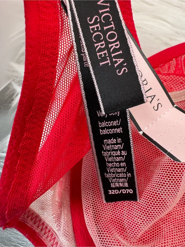 Victoria’s Secret Very Sexy Bow Lace High Neck Unlined Halter Bra – Red/Nude - Image 8