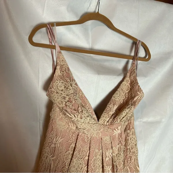 NWT Lulus Stolen Moments Dusty Pink Lace-Up Lace Maxi Dress Size Small‎ - Image 8