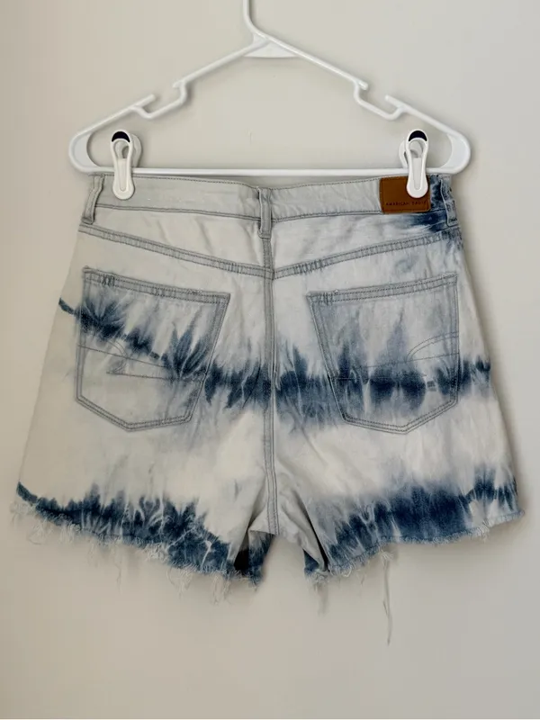 American Eagle Tie Dye Highest Rise Mom Jean Shorts Size 8 - Image 4