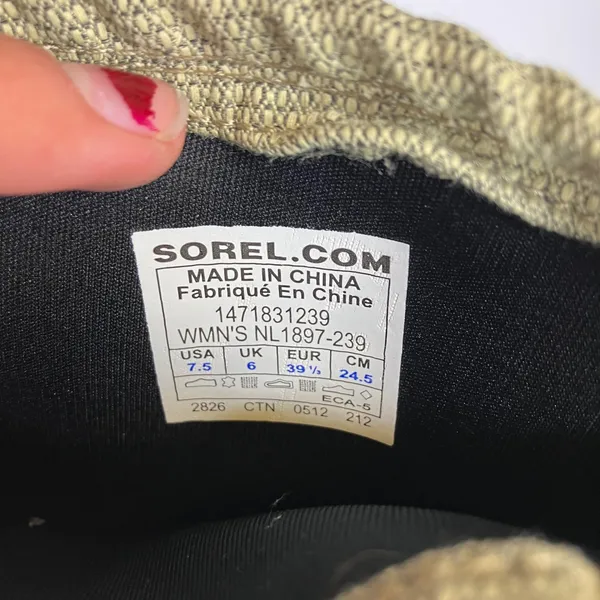 Sorel Conquest Carly tall boots tan olive green women's size 7.5 trendy winter‎ - Image 9