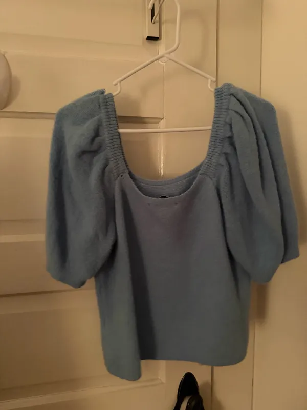 English Factory Short sleeve blue sweater top - Image 3