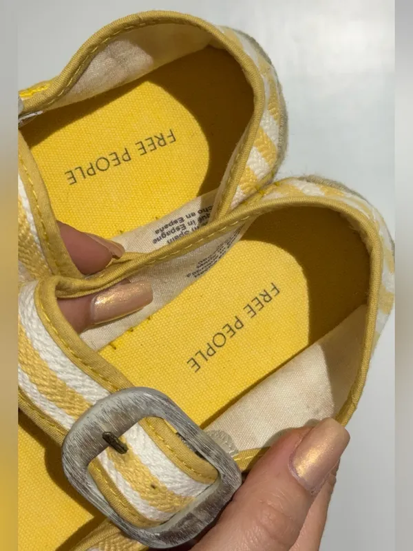 NWOT Free People Surfside 2.0 Espadrille Platform Mary Janes, Lemon Zest - Image 10