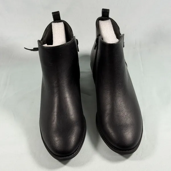 JOURNEE COLLECTION Size-8.5M‎ Womens Ellis Ankle Boot Shoe Black Faux Leather - Image 9