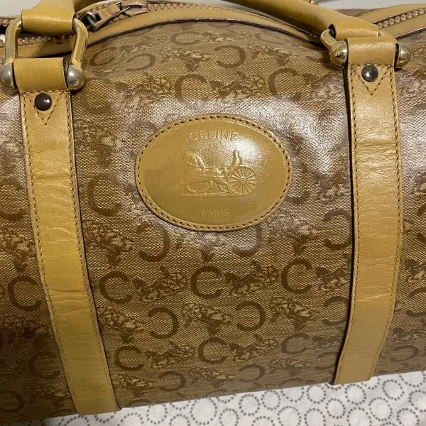 Celine PVC Classic Beige/Brown Duffel Bag - Image 8