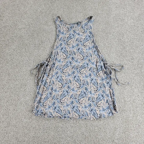 Don't Ask Why Tank Top Womens S Paisley Side Tied Closure Boat Neck Sleeveless‎ - Image 2