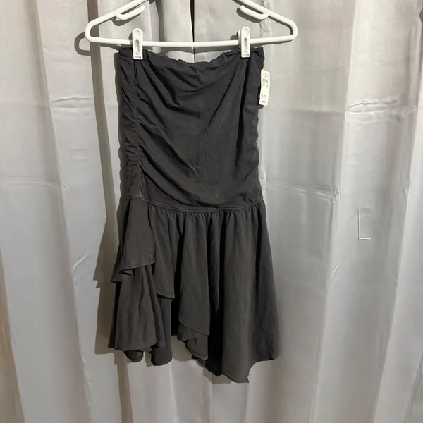 Aerie OG Sunlight Strapless Mini Dress S Charcoal Gray Festival Grunge Fairy - Image 2