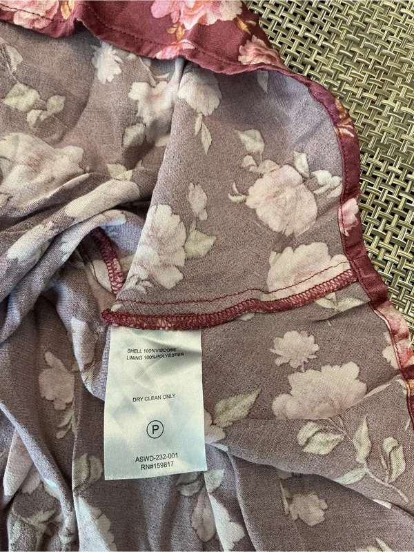 Altar’d State Floral Long Sleeve Mini Dress Mauve Size M - Image 12