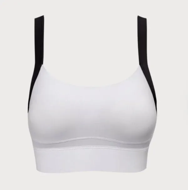 BERLOOK White Contrast Strap Sports Bra - High Support 48 - Image 7