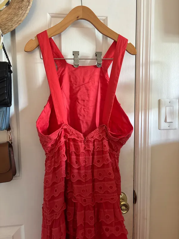 Maeve Anthropologie RED SKIRTED DRESS - Image 4