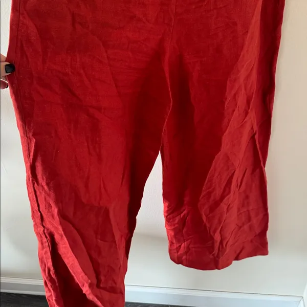 FARM RIO Red Petals Bodice Euroflax™ Premium Linen Jumpsuit, Size Medium , $260 - Image 12