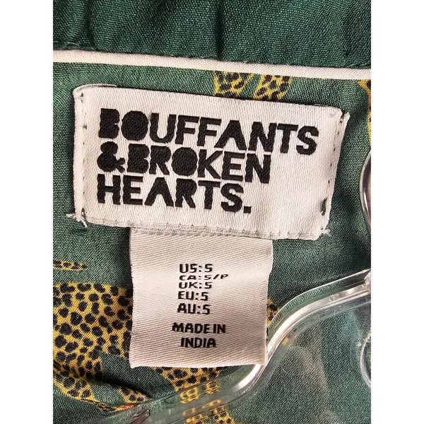Bouffants & Broken Hearts‎ Womens Green Santa Leopard Print Pajamas Small - Image 7
