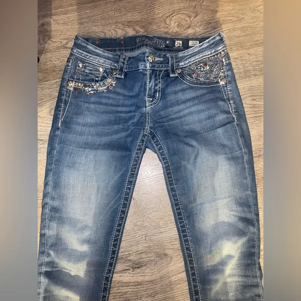 Miss Me Signature Skinny rhinestone embellishments denim low waist jeans 26 - Image 8
