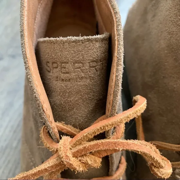 Sperry Celeste Prow Tan Taupe Wedge Heel Booties Size 10 - Image 4