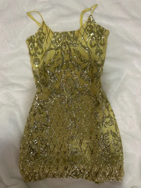 xs gold hoco dress - Image 2