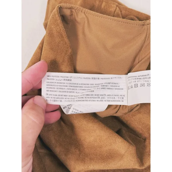 Abercrombie & Fitch Faux Suede Mini Skirt Size S Brown Preppy Fall Quiet Luxury - Image 12