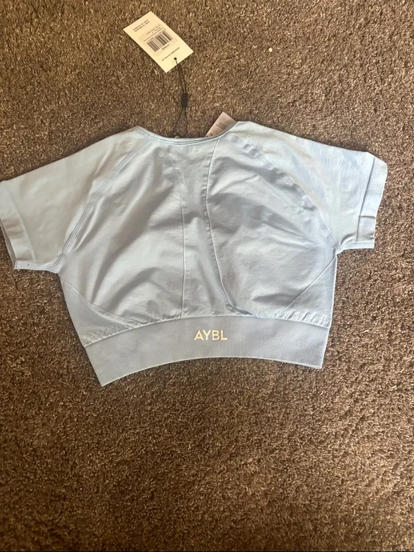 AYBL Light Blue Cropped Short-Sleeve - Image 4