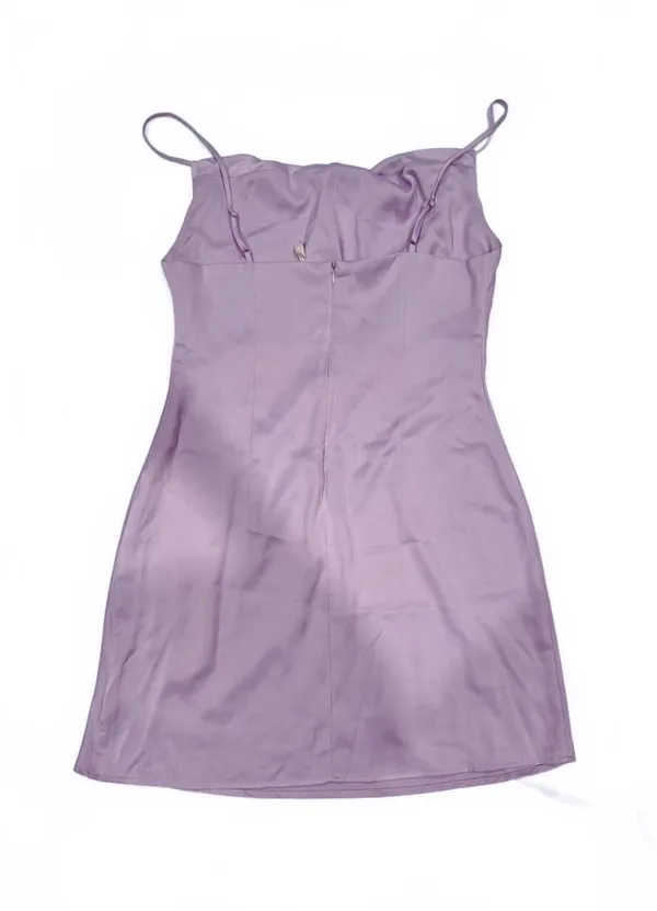 Urban Outfitters Lilac Satin Cowl Neck Slip Mini Dress - Image 3