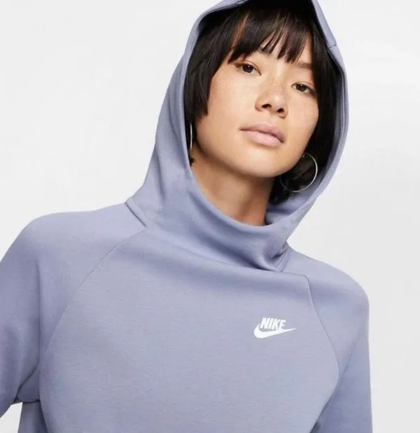 Nike Sportswear Tech Fleece Hoodie Purple Sz Medium Cropped - Image 3