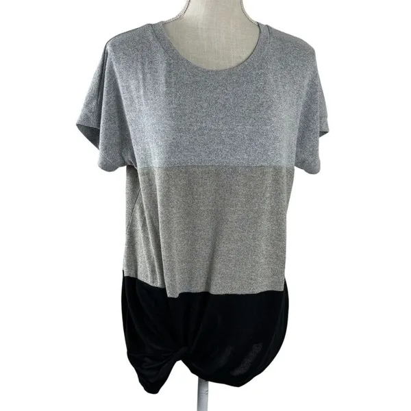 Yidarton Color Block Twist Short Sleeve Top Large - Image 2