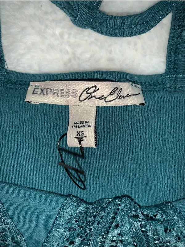 Express Blue Lace Bodysuit - Image 3