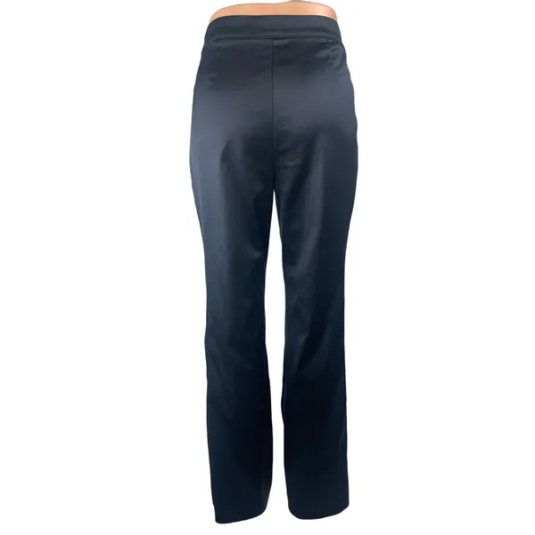 Aritzia Ten by Babaton Women's Black Satin Straight Leg Trousers Dress Pants 10 - Image 2