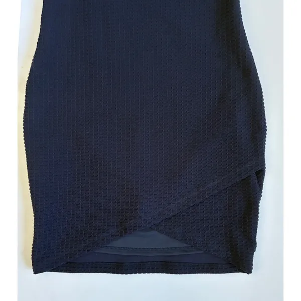 ASTR Navy Blue Waffle Knit V-Neck Tulip Hem Bodycon Dress‎ ADR93825 WMN's M NWT - Image 8