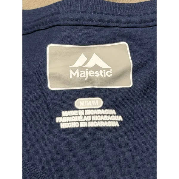 Majestic Milwaukee Brewers Womens Navy Blue Heart Graphic V-Neck T-Shirt Medium - Image 3