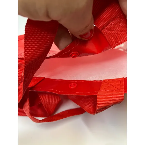 Lululemon Reusable Tote Bag Unisex Small Red Excellent Snap Closure Logo - Image 5