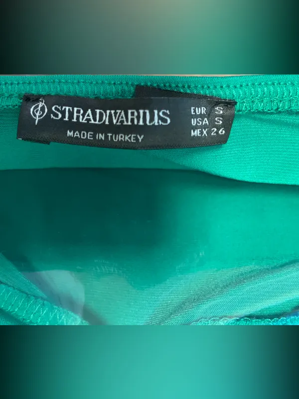 stradivarius Emerald Green Plunge Halter Bodysuit - Image 4