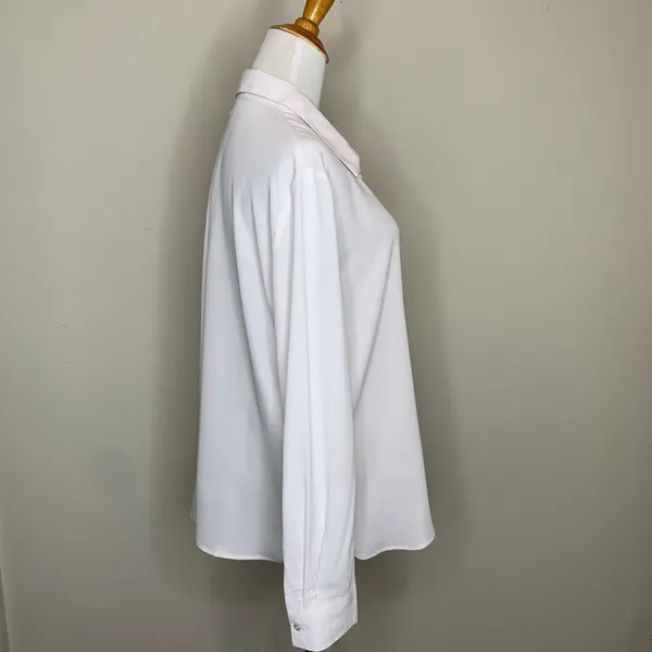 Mango Pale Pink Chiffon Blouse Sz 10 - Image 4
