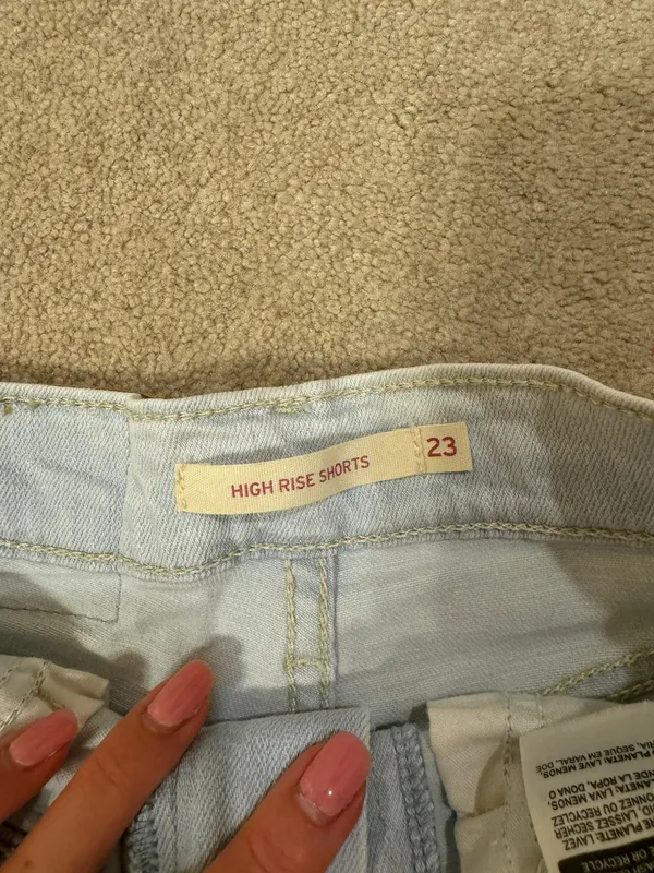 Levi's High Rise Bleach Wash Jean Shorts - Image 3
