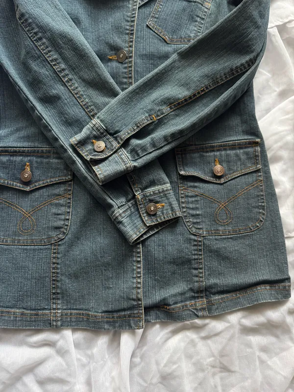 Vintage Y2K Weles Blue Denim Jacket - Image 4