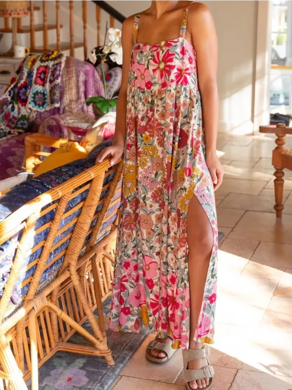Natural Life Patti Side Slit Maxi Dress in Vintage Summer Floral Size Small - Image 2